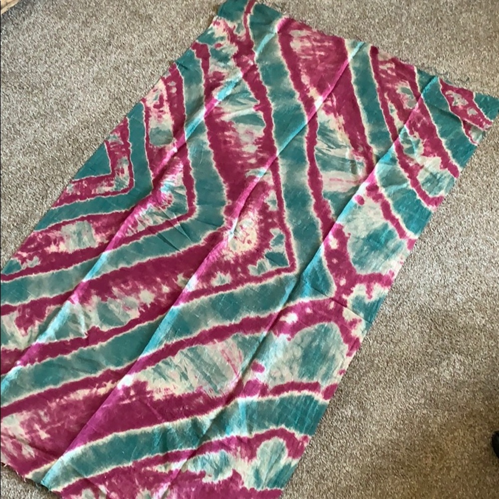 Hand dyed silk scarf